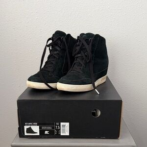 Sorel Black Suede Out N About Wedge